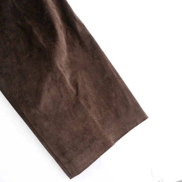 Vintage Danier Leather  Brown Suede Straight Leg Pants Size 14 - Picture 4 of 14